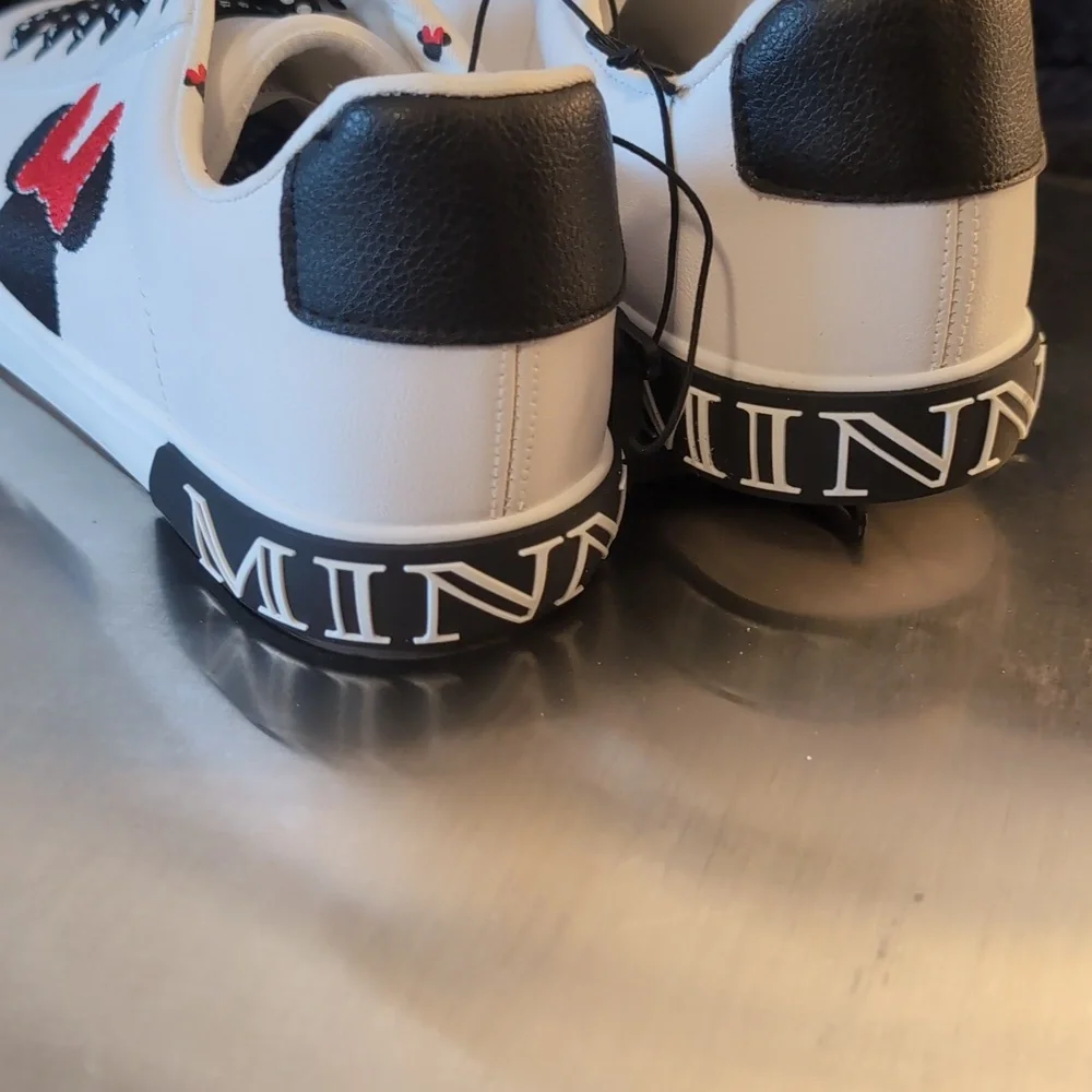 Disney Minnie Mouse White Sneakers with Black and Red Accents - Picture 4 of 6